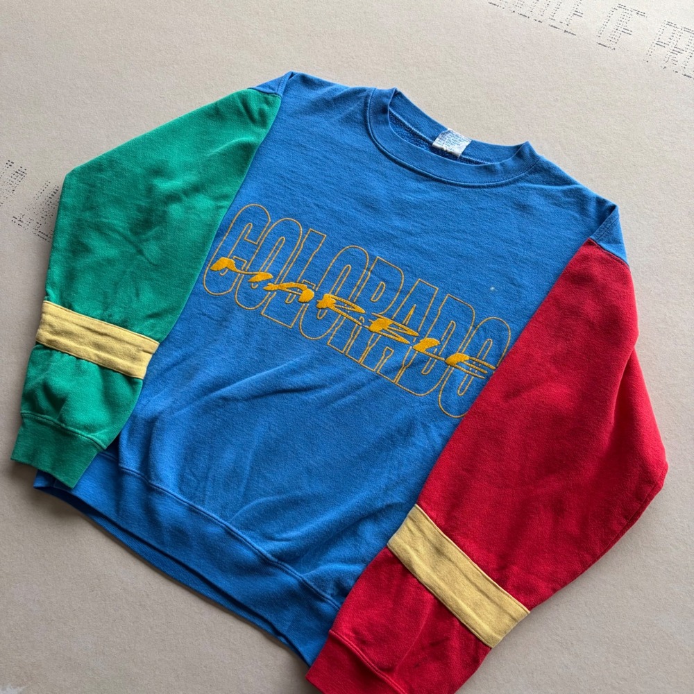 Vintage 90s Alore Colorado Color Block Sweatshirt